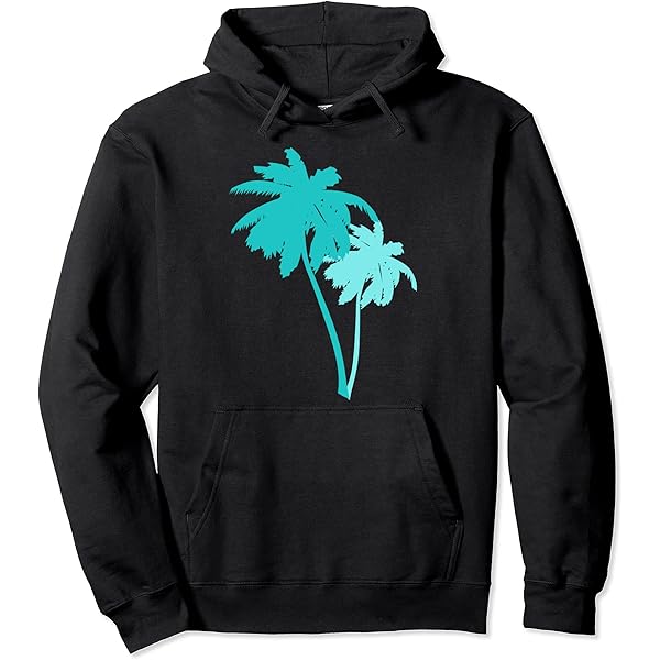 Amazon.com: Turquoise Aqua Blue Palm Trees Zip Hoodie